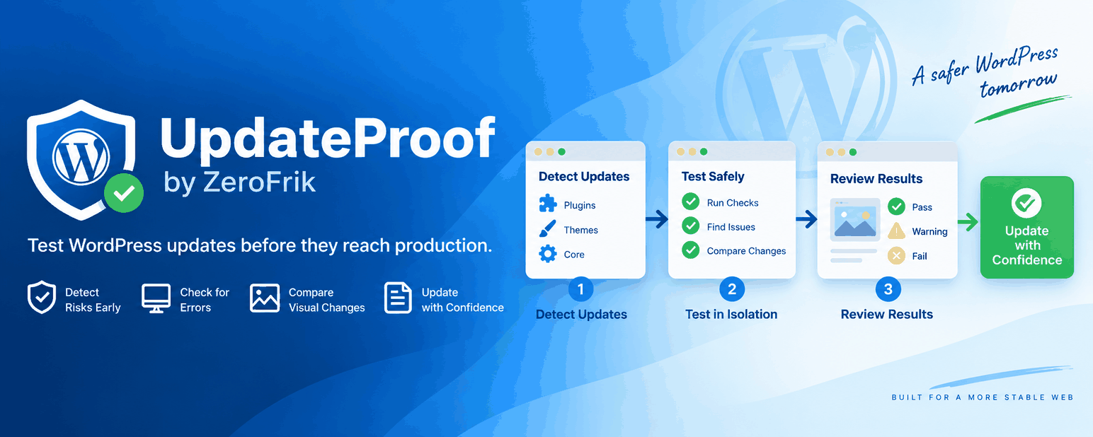 UpdateProof workflow banner